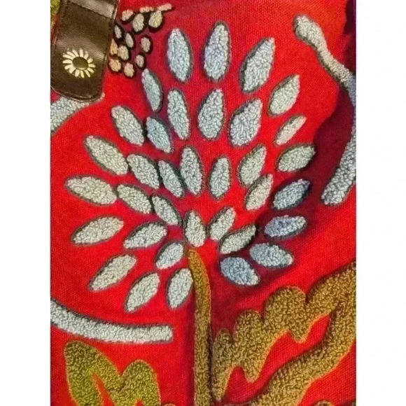 Lantern Moon Red Tote Bag floral hand crafted - Picture 2 of 15